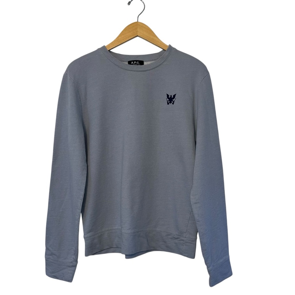 APC Crewneck 100% Cotton‎ Eagle Logo Sweatshirt Gray Mens Small Streetwear